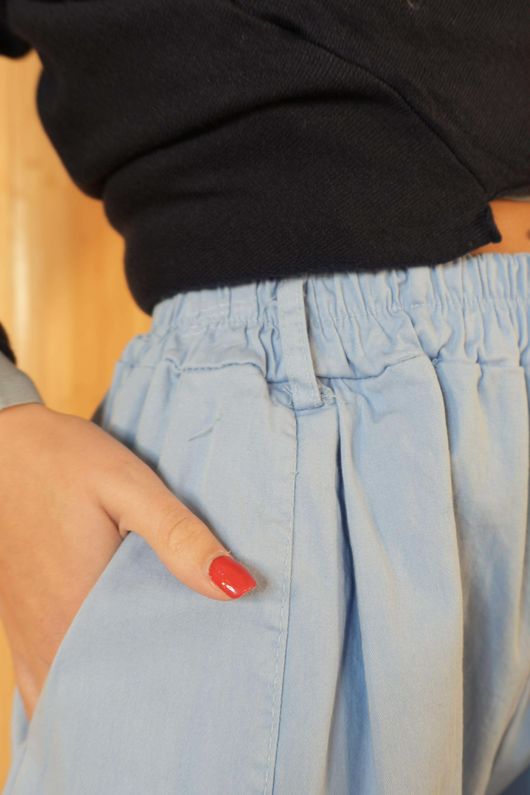 Gaberdine Barrel Pant Denim